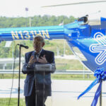 gordon gee at helicopter dedication